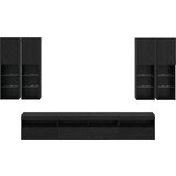 Set Zidnog TV Ormara s LED Osvjetljenjem Zidne 7 pcs Crni hrast | shoptok.hr