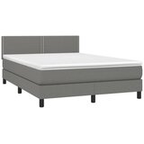 Krevet box spring s madracem LED tamnosivi 140x200 cm tkanina | shoptok.hr