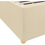  Konstrukcija postelje z vzmetnico krema 100 x 200 cm blago | Shoptok.si