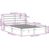  Okvir za krevet s uzglavljem bijeli 135 x 190 cm od borovine | shoptok.hr