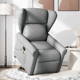 Maison Chic masažni naslanjač - Relax naslanjač s funkcijo vstajanja svetlo sivo blago, (22134888) | Shoptok.si