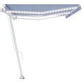  Tenda na ručno uvlačenje s LED svjetlom 600x350 cm plavo-bijela | shoptok.hr