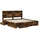  Konstrukcija postelje z vzglavjem Dimljeni oreh 200 x 200 cm, (5000104453) | Shoptok.si