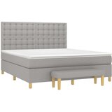  Box spring s madracem svjetlosiva 160x200 cm tkanina | shoptok.hr