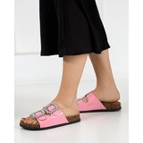 Resti Fuchsia women's slippers with decorated clasps. Olimika - Footwear | Shoptok.si