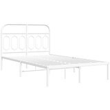 vidaXL Kovinski posteljni okvir z vzglavjem bel 120x200 cm | Shoptok.si