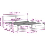  Krevetni okvir Vosak smeđi Masivna borovina 200 x 200 cm | shoptok.hr