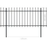 vidaXL vrtna ograda s ukrasnim kopljima čelična 13,6 x 1 m crna | shoptok.hr