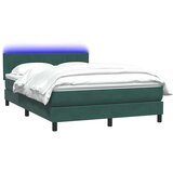 Box Spring krevet s madracem i LED tamno zeleni 160x220 cm baršun - Tamnozelena 160 x 220 cm Okomite pruge | shoptok.hr