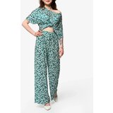 Resti Women's green pleated set with black flowers - Clothing | Shoptok.si