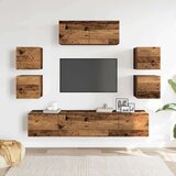  TV omara 7-delna stenski stari lesni inženirski les, (21703818) | Shoptok.si