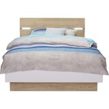 Hom`in postelja 120 cm x 200 cm , leseni material bela, barve hrasta | Shoptok.si