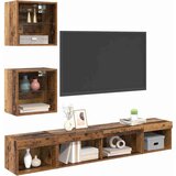TV zidne jedinice s LED-om Zidne 5 pcs Staro drvo 100 x 30 x 30 cm | shoptok.hr