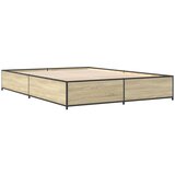 vidaXL Posteljni okvir sonoma hrast 120x190 cm inž. les in kovina, (21128732) Cene