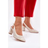 Sergio Leone Perforated Sandals With Pointed Toes On A Heel | Shoptok.si