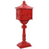 Stojeći sandučić Crvena 42,5 x 29,5 x 117 cm Liveni aluminij | Eponuda.ba