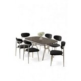 Hanah home Set trpezarijskog stola i stolica (7 delova) Olya Anthracite Chrome Black | Eponuda.com
