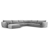 Mazzini Sofas Svetlo siva žametna kotna sedežna garnitura v obliki črke "U" (desni kot) Vanda – | Shoptok.si