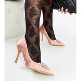 Gemre Beige satin-finish stilettos with rhinestones Clemente | Eponuda.ba