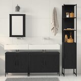  Set namještaja za kupaonicu Zidne 4 pcs Crna Konstruirano drvo | shoptok.hr