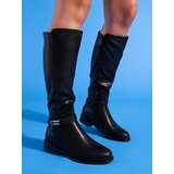 Shelvt Black classic women's flat boots | shoptok.hr