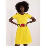 Fashion Hunters Yellow cocktail dress with appliqué