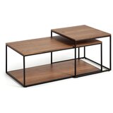 Kave Home Smeđi stolići za kavu u setu 2 kom s pločom stola u dekoru oraha 50x100 cm Yoana – | shoptok.hr