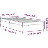  Okvir za krevet crni 100x200 cm konstruirano drvo i metal | shoptok.hr
