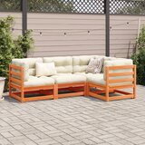  4-dijelni set vrtnih sofa s jastucima voštano smeđi od borovine | Eponuda.ba