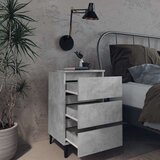  Noćni ormarić s metalnim nogama 2 kom boja betona 40x35x69 cm | shoptok.hr