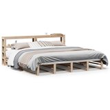 Maison Chic Posteljni okvir - Dvoposteljna postelja - Zakonska postelja brez vzmetnice 180x200 cm trdna borovina-J3399, (21760417) | Shoptok.si