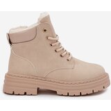 Boto Ladies insulated boots with fur and zipper light beige Tharika | Shoptok.si