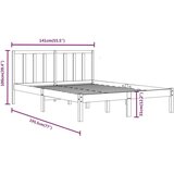  Okvir za krevet od masivne borovine 135 x 190 cm 4FT6 bračni | shoptok.hr