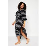 Trendyol Curve Plus Size Kimono & Kaftan - Black - Striped Cene