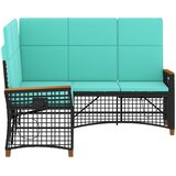  Vrtni set sofe za opuštanje Crna i Tirkizna 164 x 164 x 112 cm | shoptok.hr
