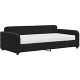  Dnevni krevet s madracem crni 100 x 200 cm baršunasti | shoptok.hr