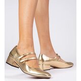D/CEO marka niezdefiniowana Gold women's block-heeled pumps with buckles Demara | ePonuda.com