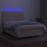  box spring s madracem LED krem 140x200 cm od tkanine | shoptok.hr