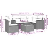  6-dijelni set vrtnih sofa s jastucima crni od poliratana | shoptok.hr