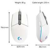 Logitech LOGI G203 LIGHTSYNC Gaming Mouse White 910-005797 | shoptok.hr