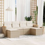  6-dijelni set vrtnih sofa s jastucima bež od poliratana | shoptok.hr