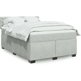 vidaXL Krevet s oprugama i madracem svjetlosivi 140x190 cm baršunasti | shoptok.hr