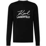 Karl Lagerfeld Pulover crna / bijela