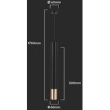 Luster na sajli 1xGU10/35W/230V 50 cm crna/zlatna | Eponuda.com