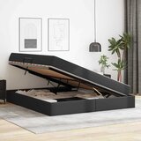  Krevet s madracem i skladištem s pohranom 2 kom. Crna Koža 180 x 200 cm | Shoptok.si