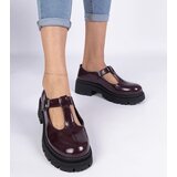 D/CEO marka niezdefiniowana Burgundy platform shoes made of eco-leather Nella | Shoptok.si