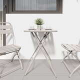 vidaXL Zložljiva vrtna miza bež 55x55x73 cm jeklo | Shoptok.si