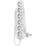  Podaljšek 1,4 m / 6 vtičnic / beli / PVC / 1 mm2 | Shoptok.si