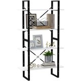 Ormarić za knjige s 4 razine bijeli 80 x 30 x 140 cm od iverice | shoptok.hr