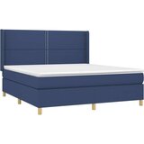  Krevet s oprugama i madracem plavi 160x200 cm od tkanine | shoptok.hr